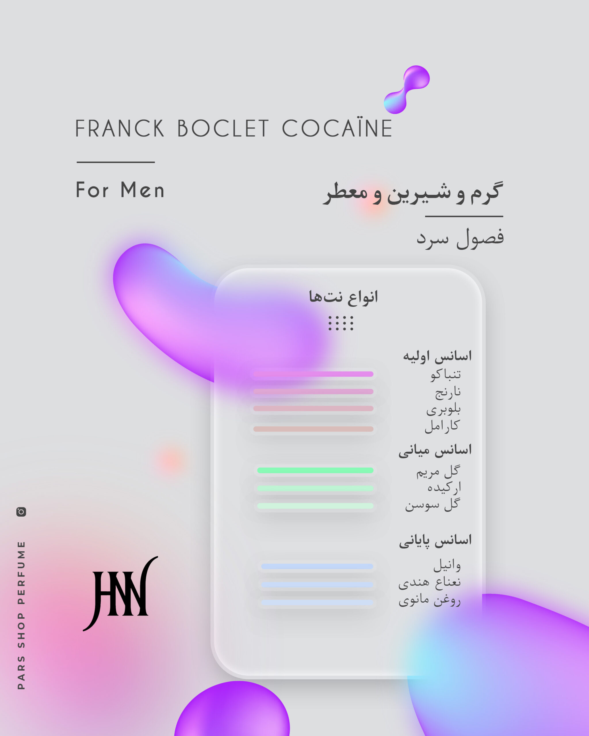 ادکلن فرانک بوکلت کوکایین 100 میل جانوین